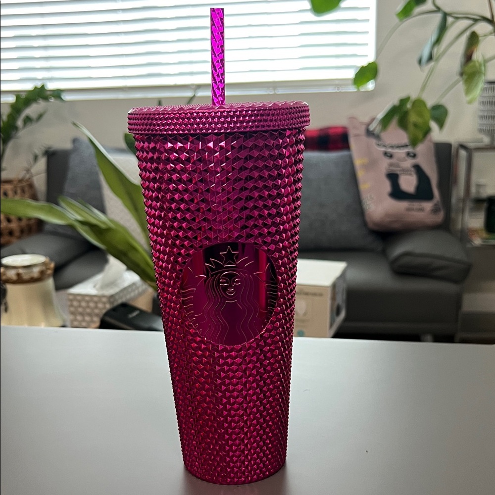 Starbucks Fuchsia Studded Tumbler with Straw